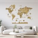 Dark 2D WOODEN WORLD MAP L