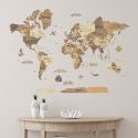 Dark 3D WOODEN WORLD MAP M