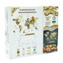 Amber 3D WOODEN WORLD MAP L