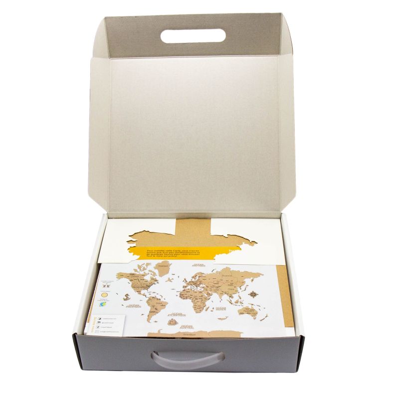 Amber 3D WOODEN WORLD MAP L