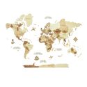 Amber 3D WOODEN WORLD MAP L