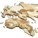 Amber 3D WOODEN WORLD MAP L