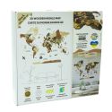 3D WOODEN WORLD MAP graphite L