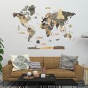 3D WOODEN WORLD MAP graphite L