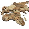 Dark 3D WOODEN WORLD MAP XL