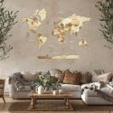 XL amber 3D WOODEN WORLD MAP