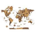 3D WOODEN WORLD MAP chocolate XL