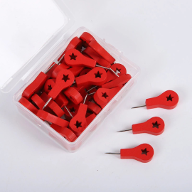 Red wooden push pins 45 pcs