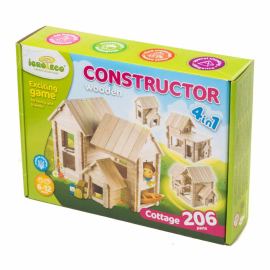 Cottage wooden construction game 206 pieces