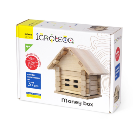 Wooden construction game House Piggy Bank 37 pieces