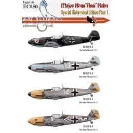 Major Hans ′Assi′ Hahn Part 1 Messerschmitt Bf 109E (4) E-3 StabI./JG3 Merseburg Germany 1939 E-3 White 13 4./JG2 Northern Germa