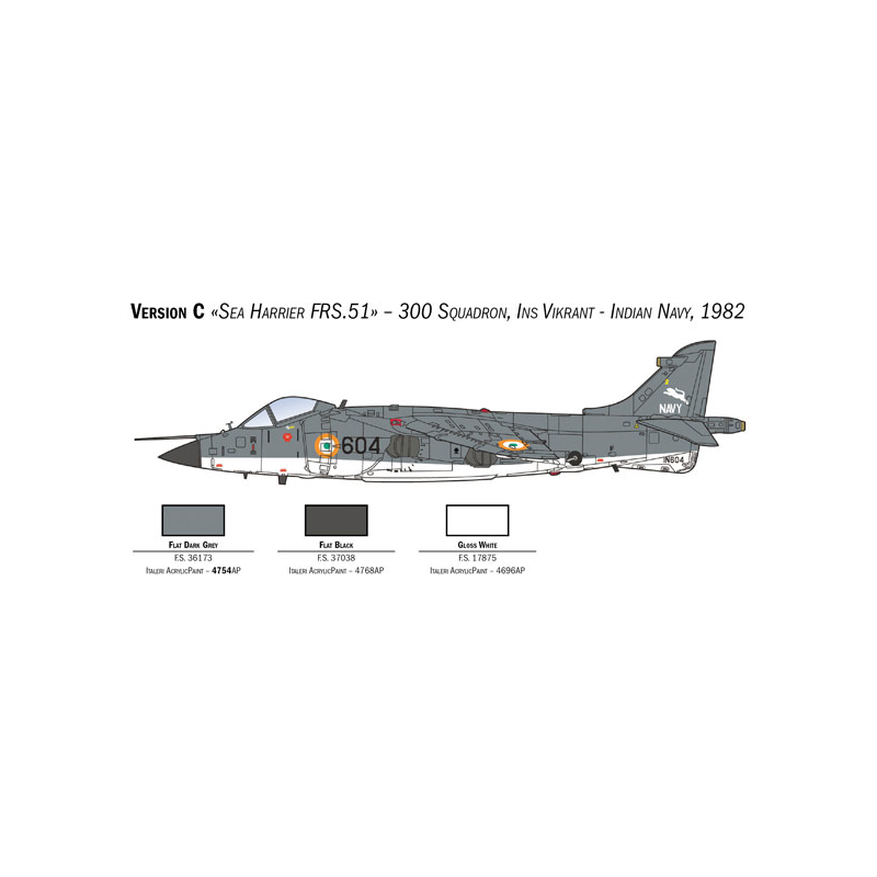 BAe Sea Harrier FRS.1. Decals for 700A Flight RNAS Yeovilton 1979 and Indian Navy 300 Squadron INS Viktant 1982