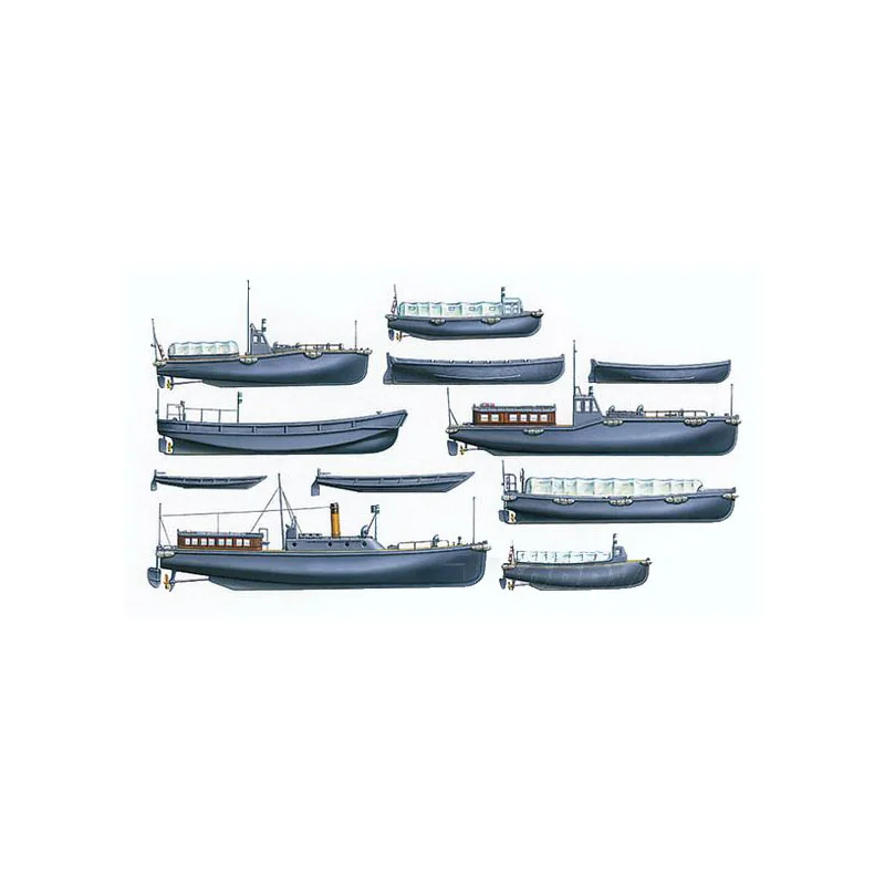 IJN Utility Boat Set. 17m Motor Launch x 2 15m Motor Launch x 2 12m Motor Launch x 4 11m Motor Launch x 2 8m Motor Launch x 2 7.