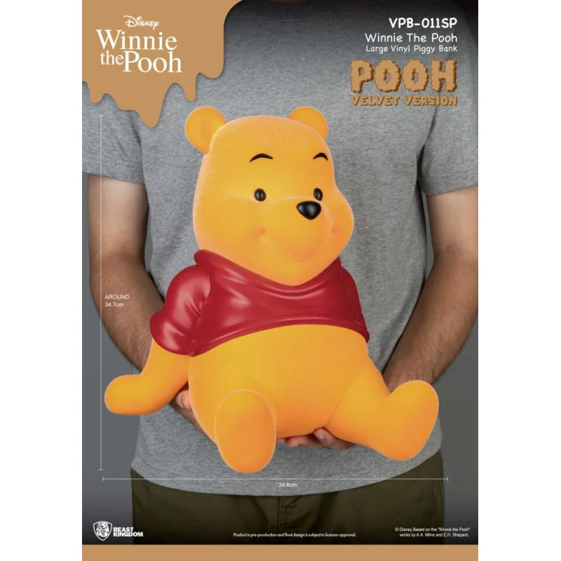 Winnie The Pooh Large Vinyl Piggy Bank Pooh Velvet Version