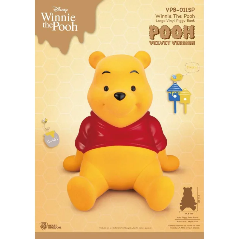 Winnie The Pooh Large Vinyl Piggy Bank Pooh Velvet Version