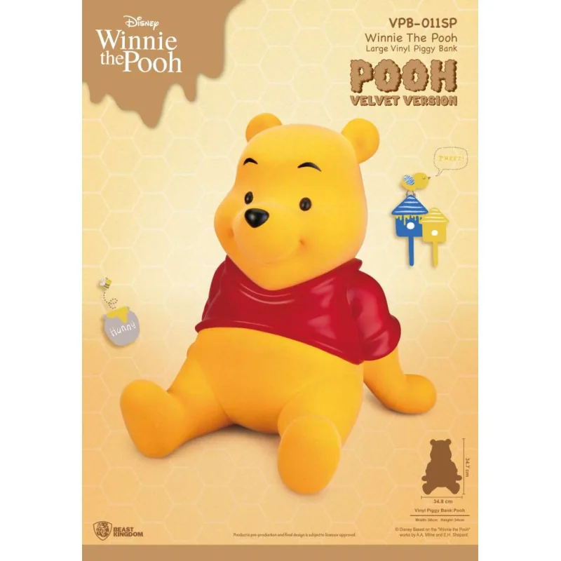 Winnie The Pooh Large Vinyl Piggy Bank Pooh Velvet Version