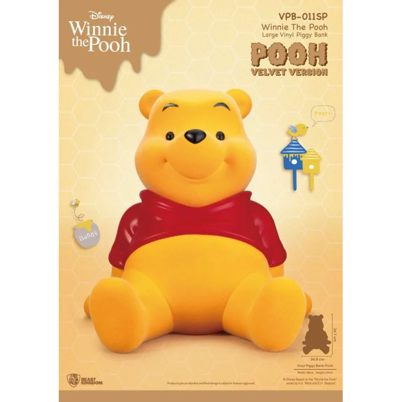 Winnie The Pooh Large Vinyl Piggy Bank Pooh Velvet Version