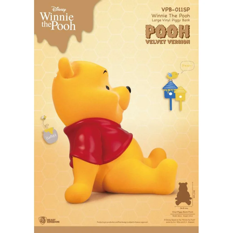 Winnie The Pooh Large Vinyl Piggy Bank Pooh Velvet Version