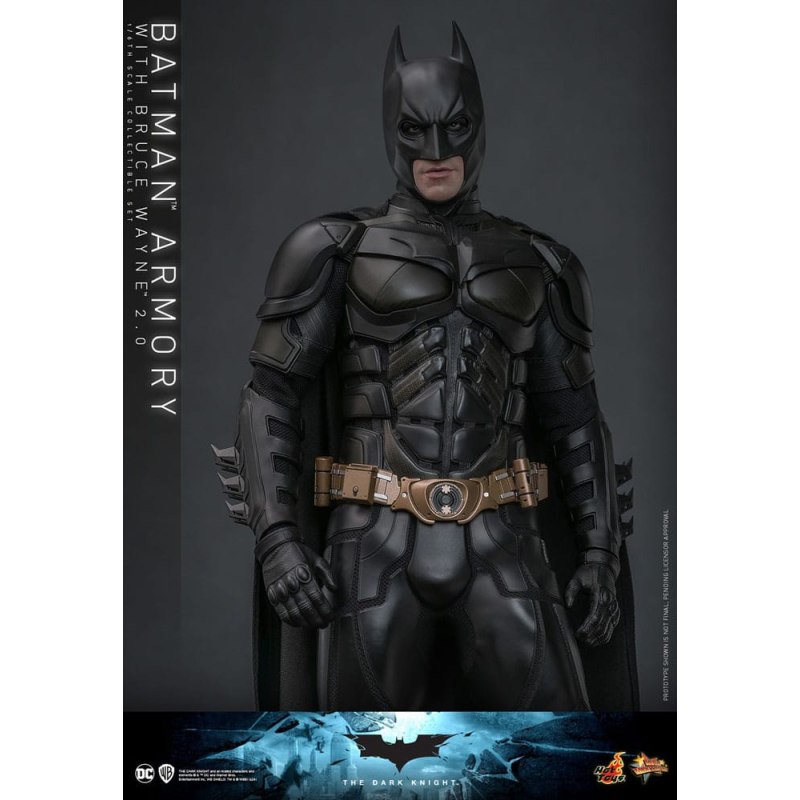 The Dark Knight statues and diorama Movie Masterpiece 1/6 Batman Armory with Bruce Wayne (2.0) 30 cm