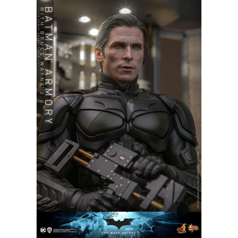 The Dark Knight statues and diorama Movie Masterpiece 1/6 Batman Armory with Bruce Wayne (2.0) 30 cm