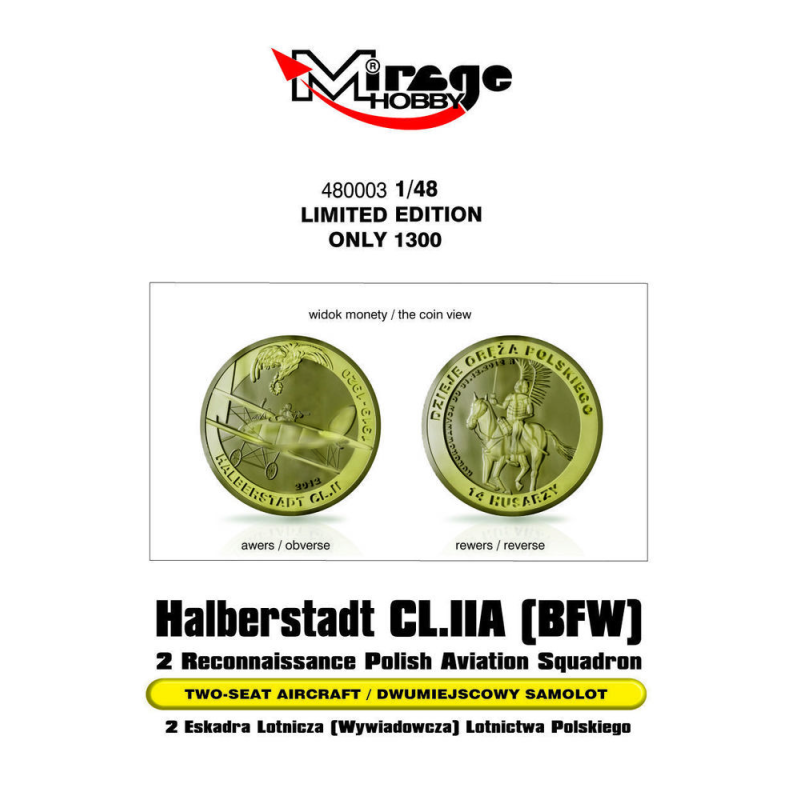 Halberstadt CL.IIA (BFW) 2 Reconnaissance Polish Aviation Sq (with Collectors Coin) 