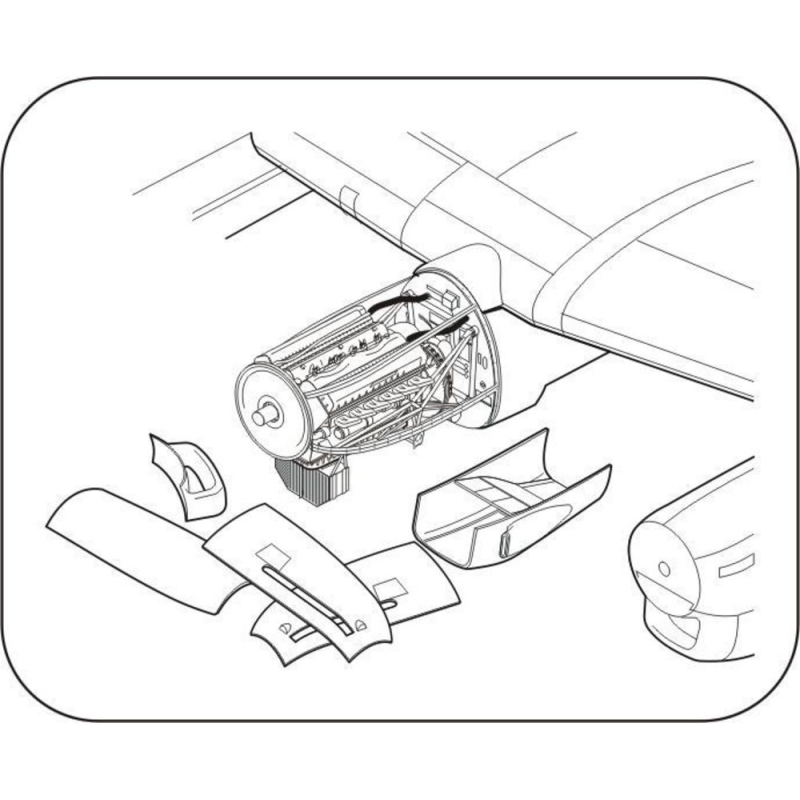 Avro Lancaster Mk.I/III - ONE engine set (designed to be used with Airfix kits) Detailed set containing port inner engine instal