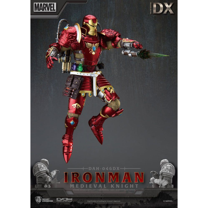Marvel Figure Dynamic Action Heroes 1/9 Medieval Knight Iron Man Deluxe Version 20 cm