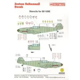 Messerschmitt Bf-109E complete Stencil Data for two aircraft.