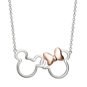 MICKEY & MINNIE - Silver & Rose Gold Plated Brass Necklace