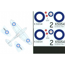 Decals Prototype Supermarine Spitfire Supermarine Spitfire K5054 numbered 2 at RAF Pageant, Hendon 1936 overall pale blue Sheet 