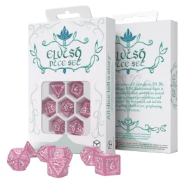 SPARKLING PINK & WHITE ELFIC DICE SET