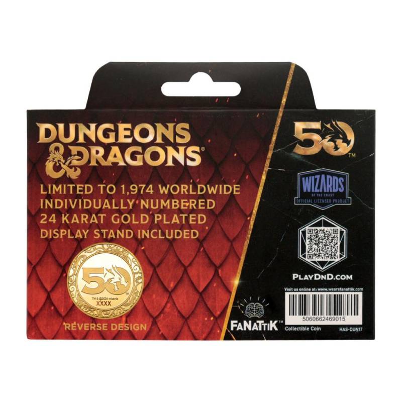 DUNGEONS & DRAGONS - 50th - 24k Gold Plated Coin Limited Edition