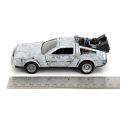 Back to the Future DeLorean Time Machine Frost 1/32 metal Hollywood Rides