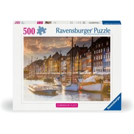 Puzzle 500 p - Sunset in Copenhagen (Highlight Puzzle, Scandinavian)