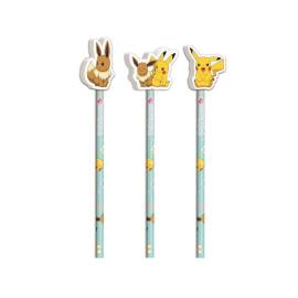 POKEMON - Flower Collection - Set of 3 Pencils with Topper