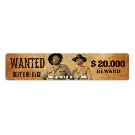 Bud Spencer & Terence Hill metal sign Wanted 46 x 10 cm