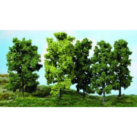 Set of 5 leafy trees 18 cm