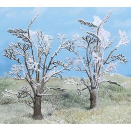 Set of 2 winter trees 14cm