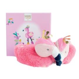 Slipper with rattle - Flamingo 0/6 months