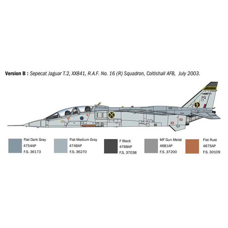 Jaguar T.2 RAF Trainer fighter plane to assemble and paint