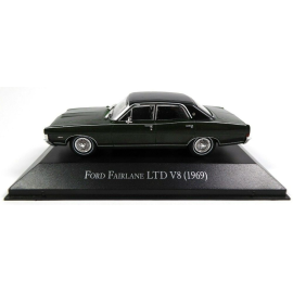 FORD Fairlaine LTD V8 1969 4-door sedan green black roof sold in blister pack Die cast 