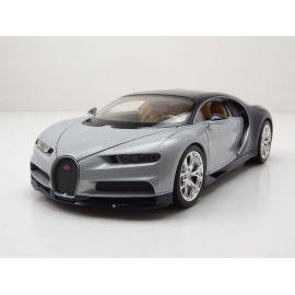 BUGATTI chiron 2017 Silver and blue Die cast 