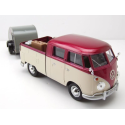 VOLKSWAGEN Type 2 Pick-up with caravan and surfboard