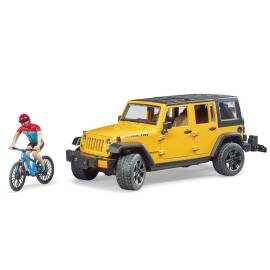 JEEP Wrangler Rubicon with bike and cyclist