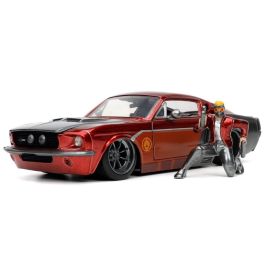 FORD Mustang Shelby GT500 with STAR LORD figurine Guardians of the Galaxy 1967 Die cast 
