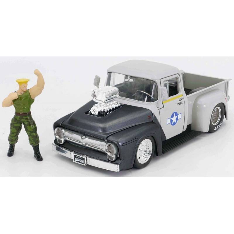 FORD F100 Pick-up 1956 gray with Guile figurine