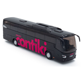 VDL Futura Contiki black tourist bus with pink markings Die Cast 