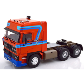 DAF 3600 Space Cab 6x4 1986 Orange and blue Die cast 