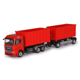 MAN TGX GM 6x2 tipper carrier and tipper 1+1 Axles red Die cast 