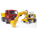 Dump truck with excavator LIEBHERR Scale: 1/16 Die cast 